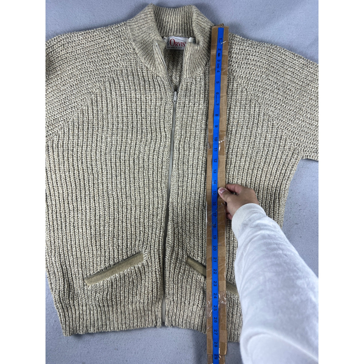 Vintage Orvis Wool Elbow Patch Cardigan - L
