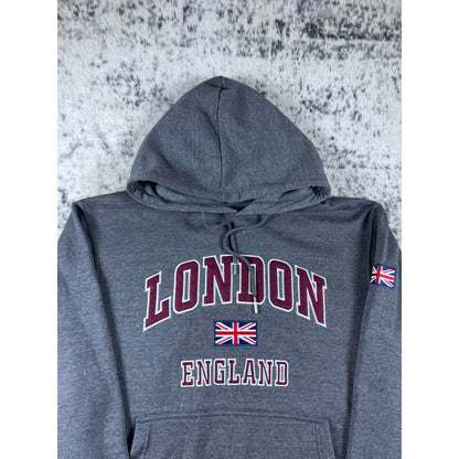 Vintage Grey London England Hoodie - XL