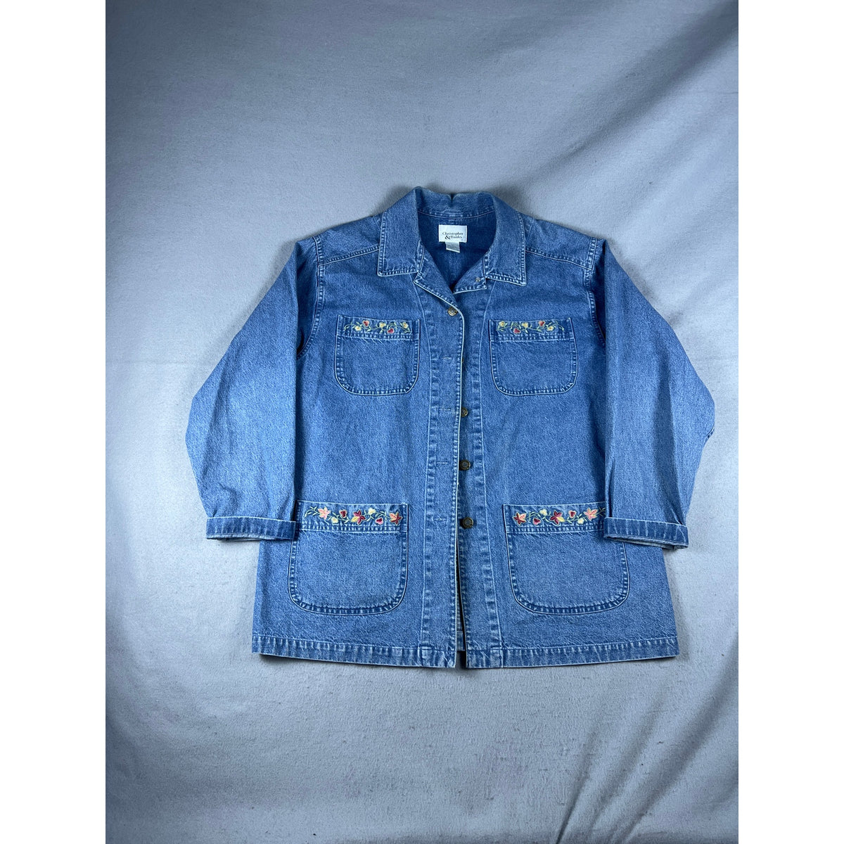 Vintage Christopher & Banks Embroidered Chore Jacket Womens - L