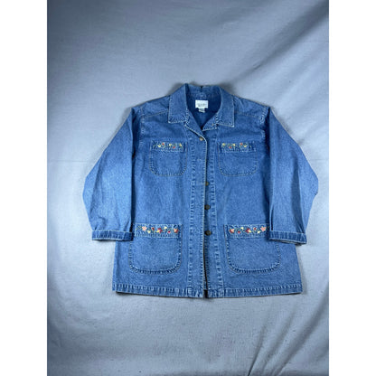 Vintage Christopher & Banks Embroidered Chore Jacket Womens - L