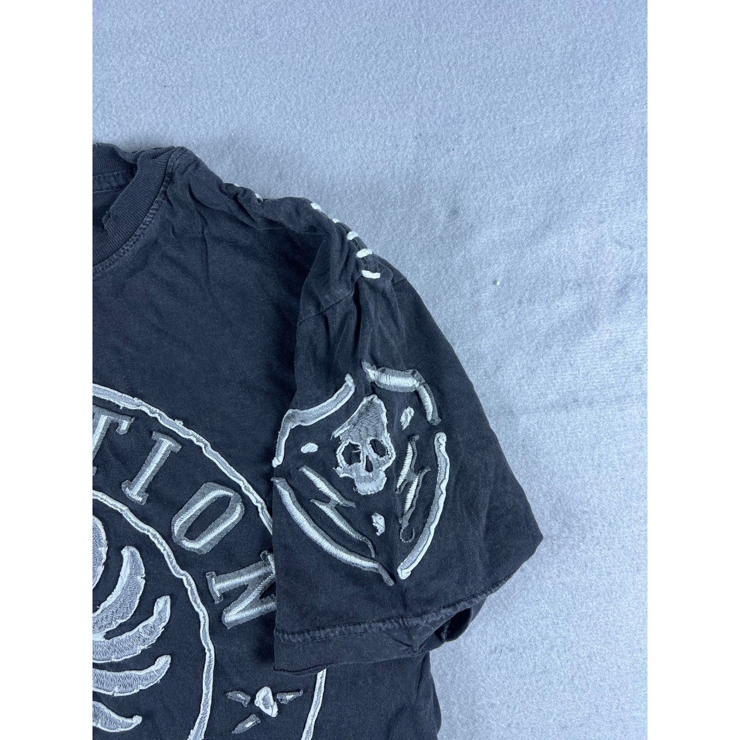 Vintage Y2K Affliction Live Fast Eagle Skull T-Shirt - M