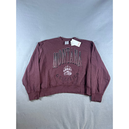 Montana Grizzlies Crop Oversized Sweatshirt Womens - XL