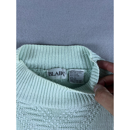 Vintage 80s Light Blue Knit Sweater - L