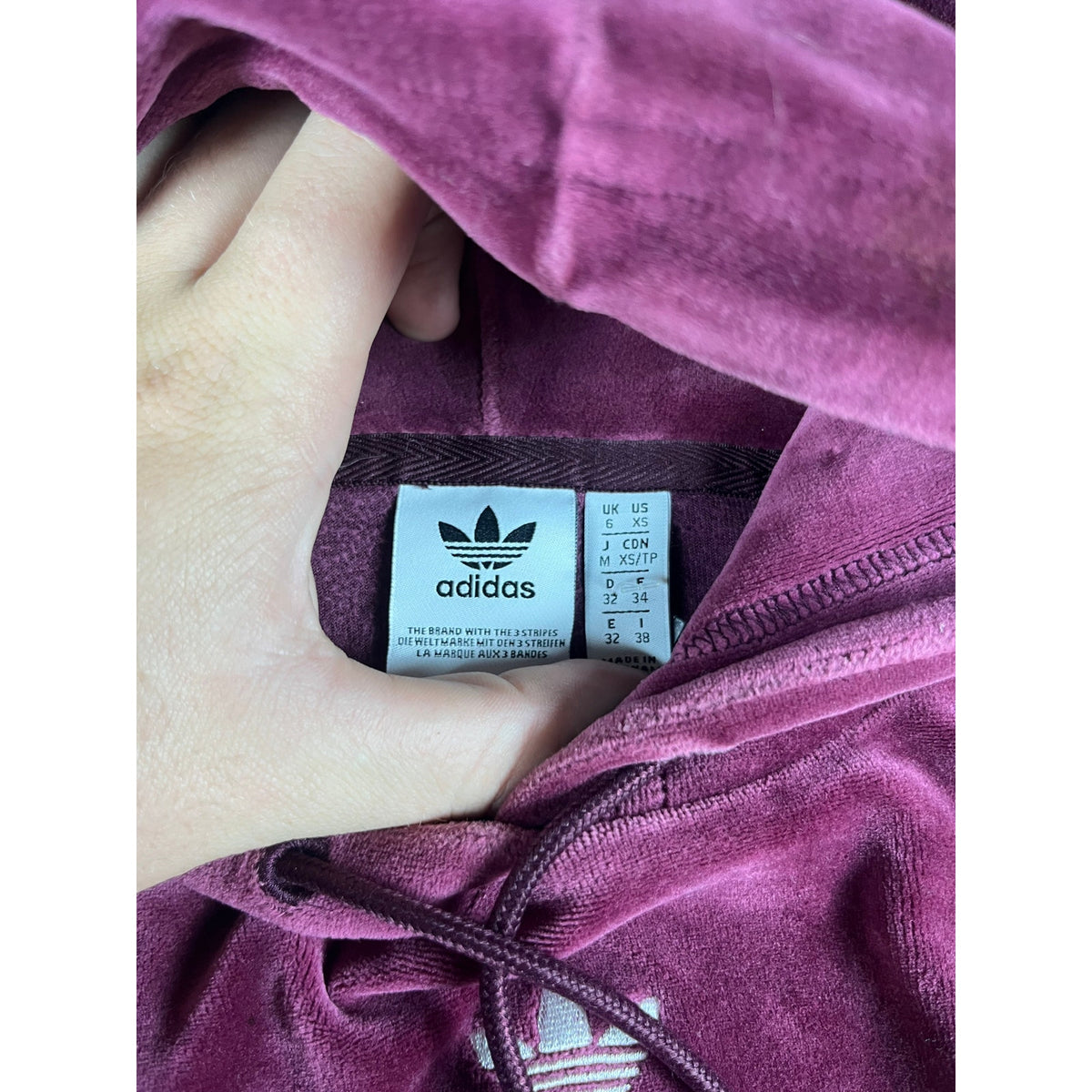 Y2K Adidas Velour Cropped Hoodie - 6
