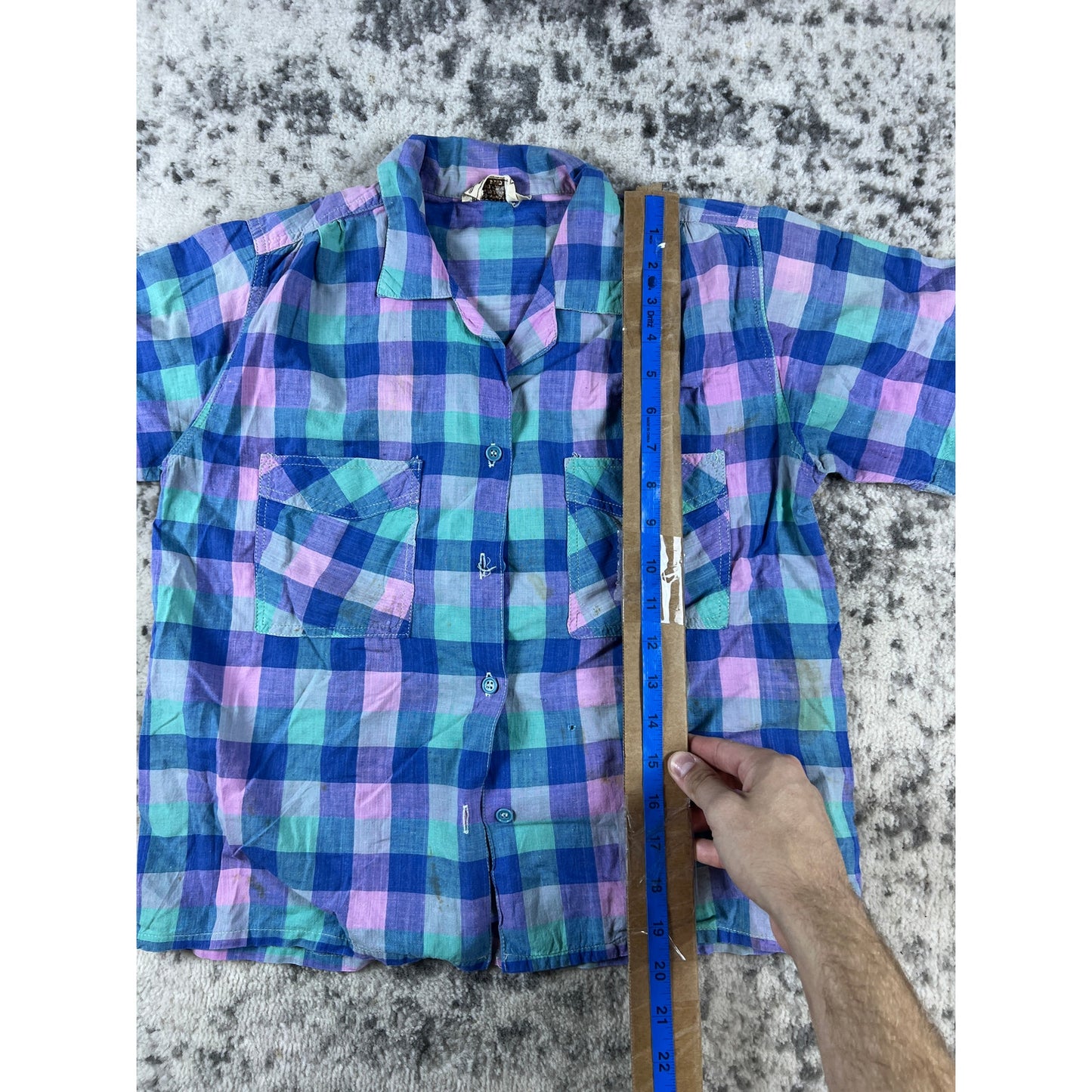 Vintage Madras Plaid Shirt - M