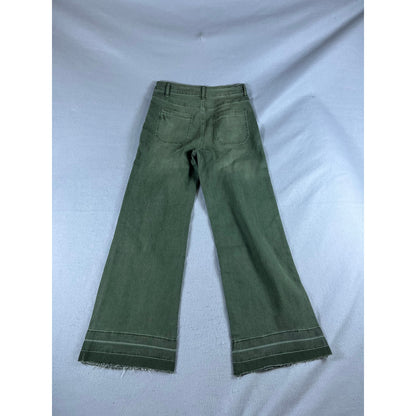 Womens Wide Leg High Rise Denim Pants - L
