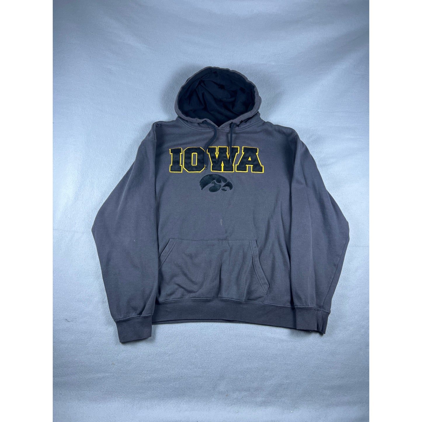 Vintage Gray Iowa Script Hoodie - XL