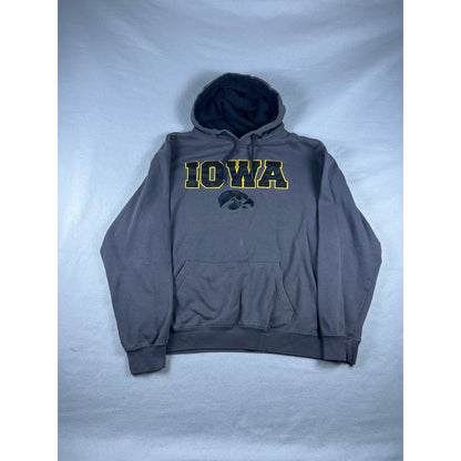 Vintage Gray Iowa Script Hoodie - XL