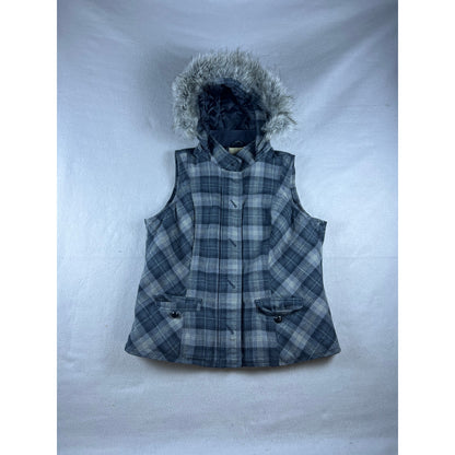 Sonoma Y2k Fur Hooded Stripped Vest - L
