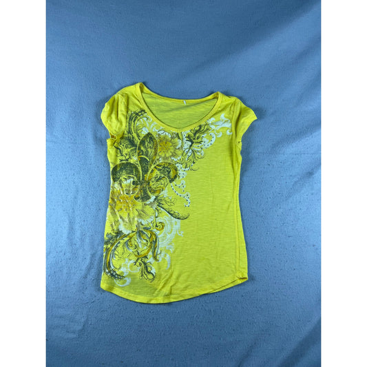 Y2K Fleur De Lis Rhinestone Top Womens - S