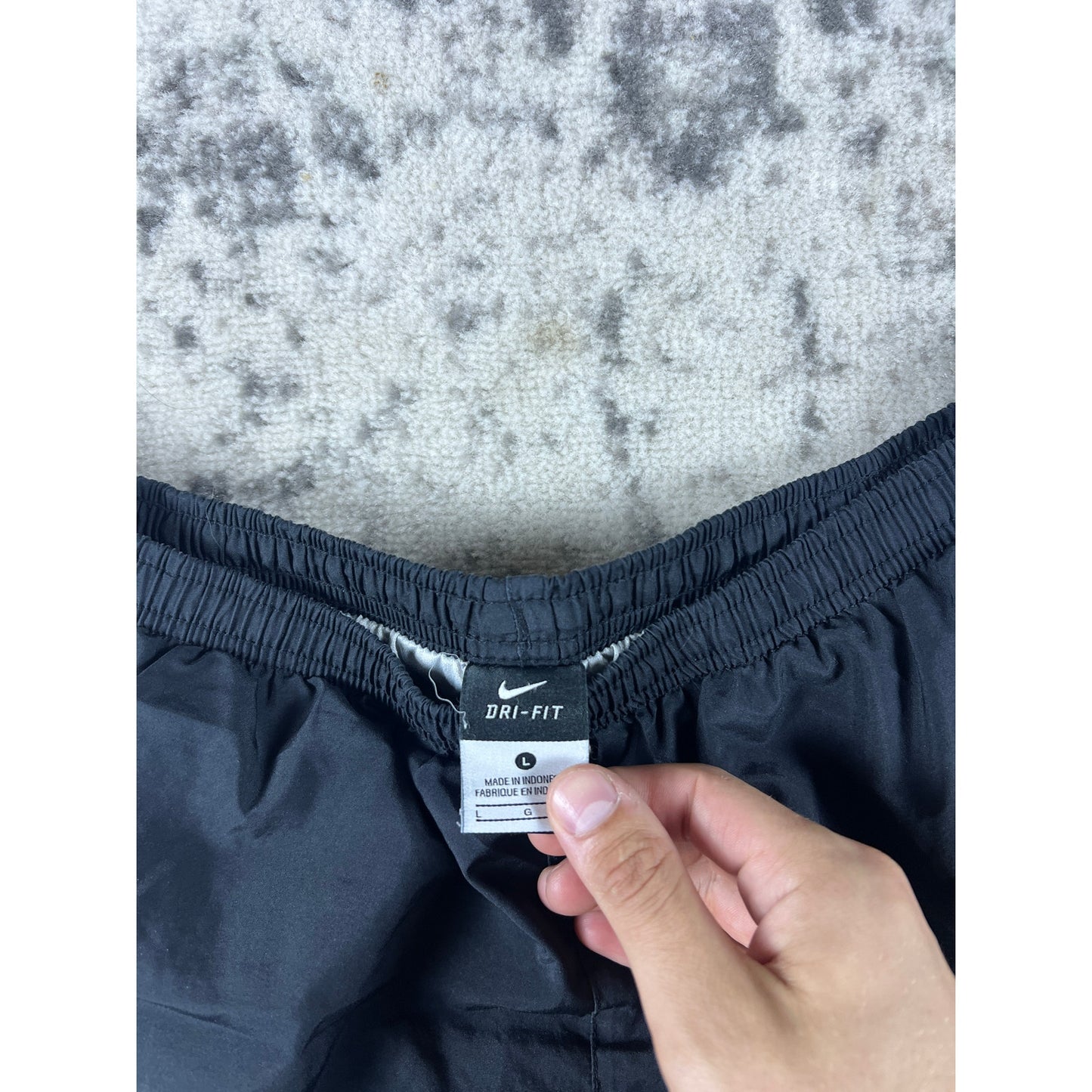 Nike Running Shorts Womens L Black White Mesh Trim Dri-Fit Athletic Performance