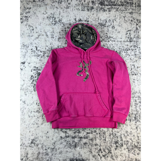 Pink Browning Camo Hoodie Womens - S