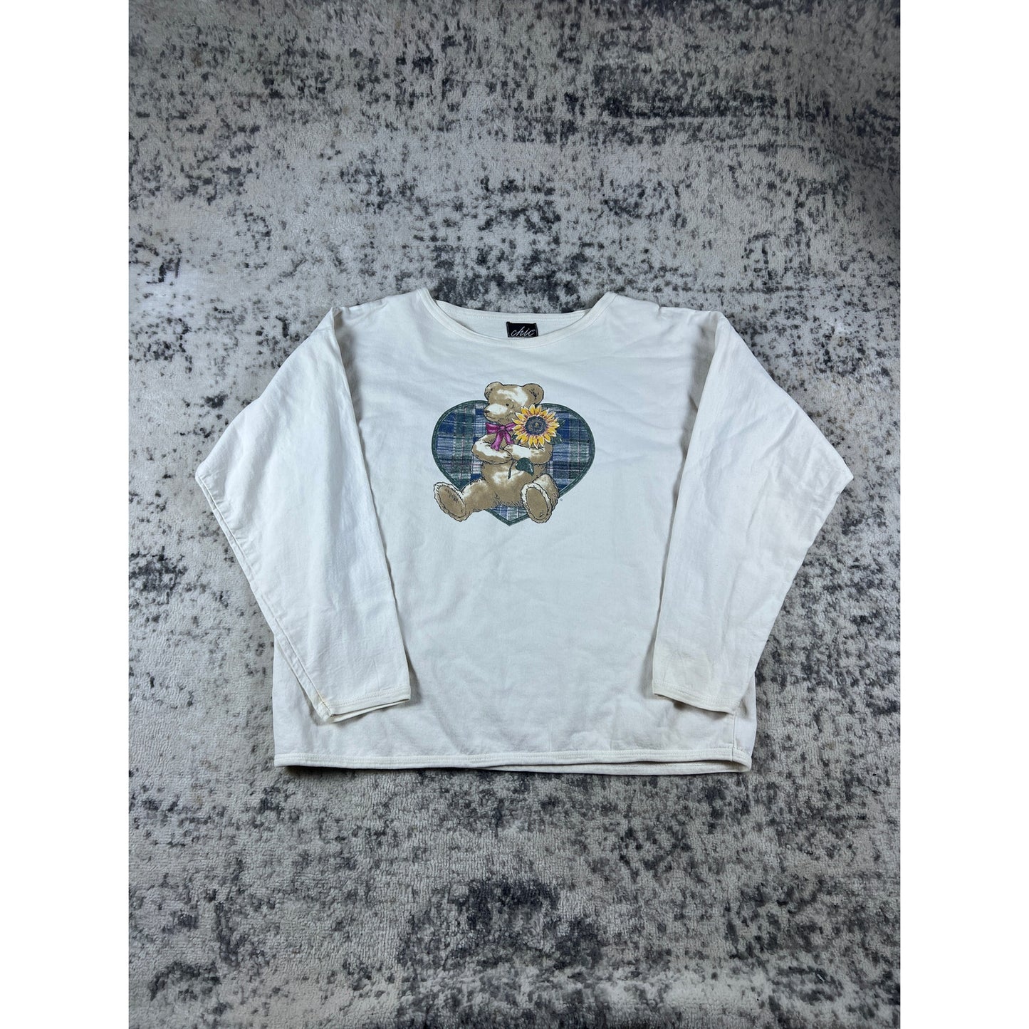 Vintage White Teddy Bear Crewneck - XL