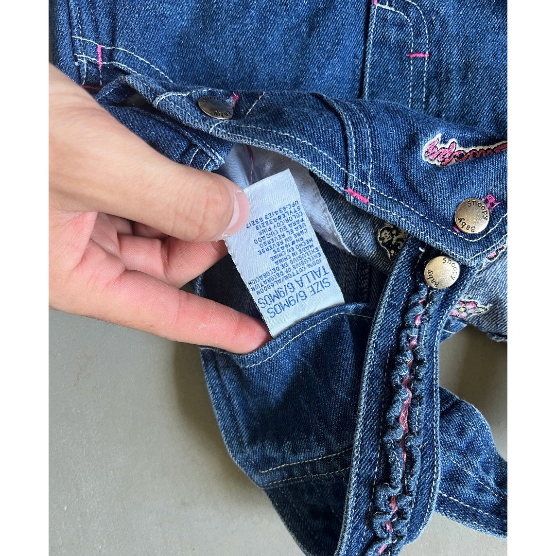 Vintage Y2k Baby Snoopy Denim Overalls - 6/9M