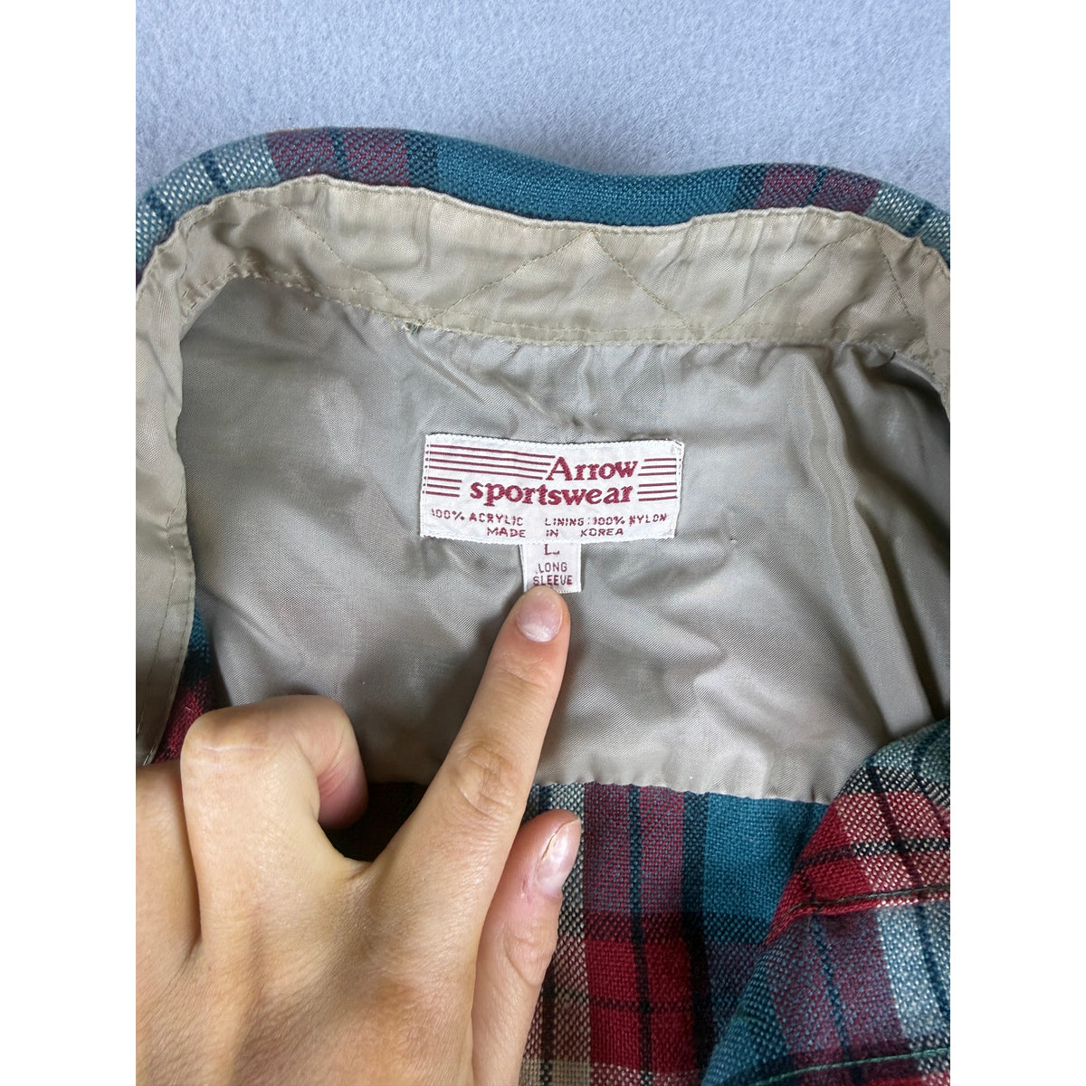 Vintage Arrow Flannel Plaid Shirt - L