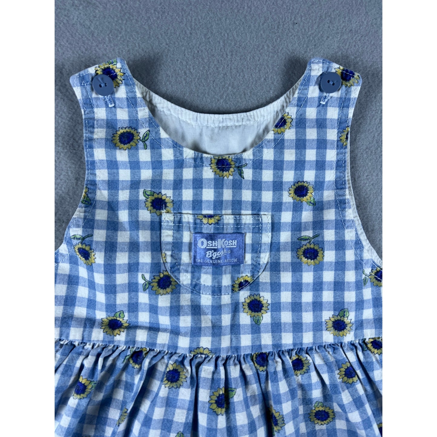 Vintage OshKosh B'Gosh gingham sunflower dress - 4T
