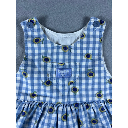 Vintage OshKosh B'Gosh gingham sunflower dress - 4T