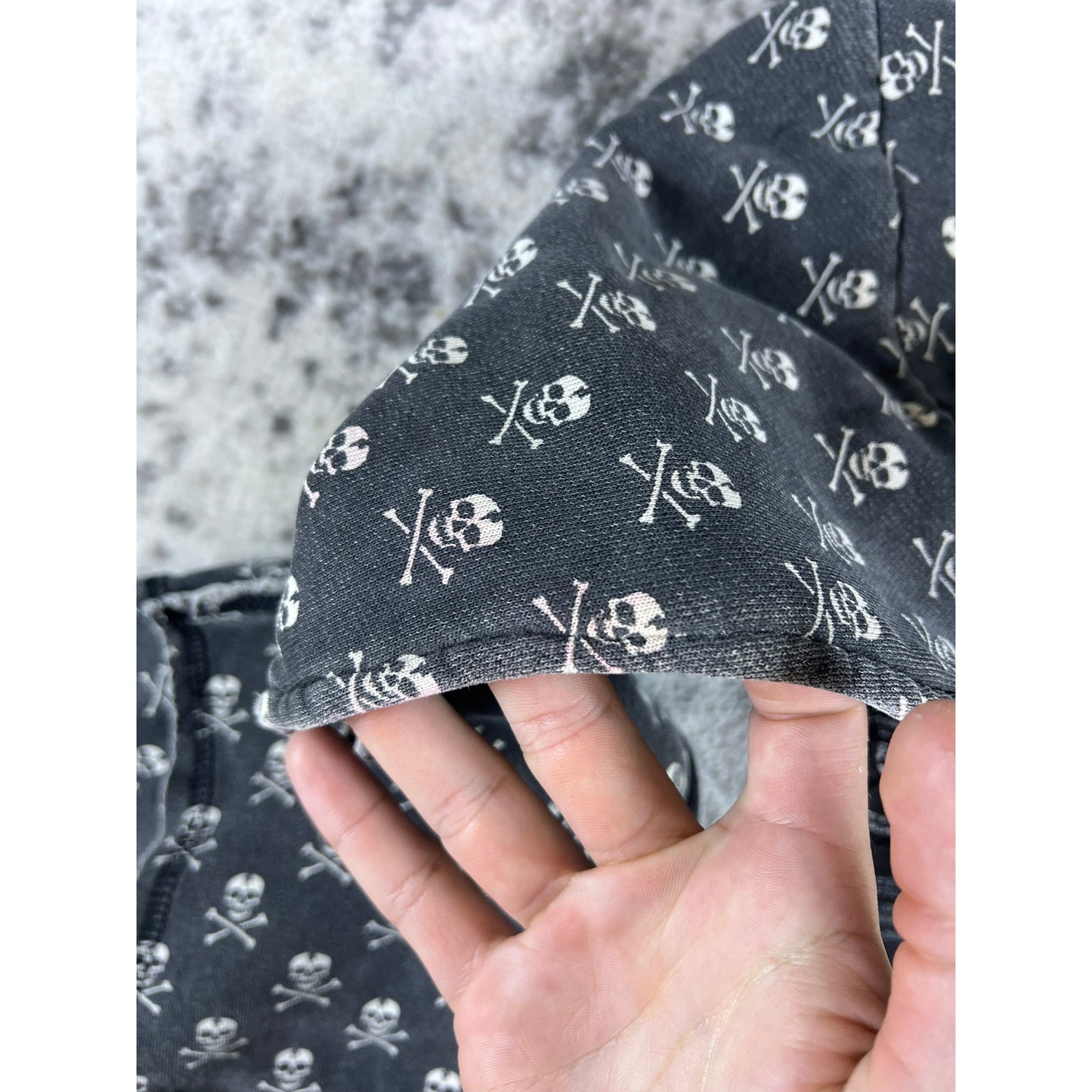 Fallen All Over Print Skull Hoodie - L