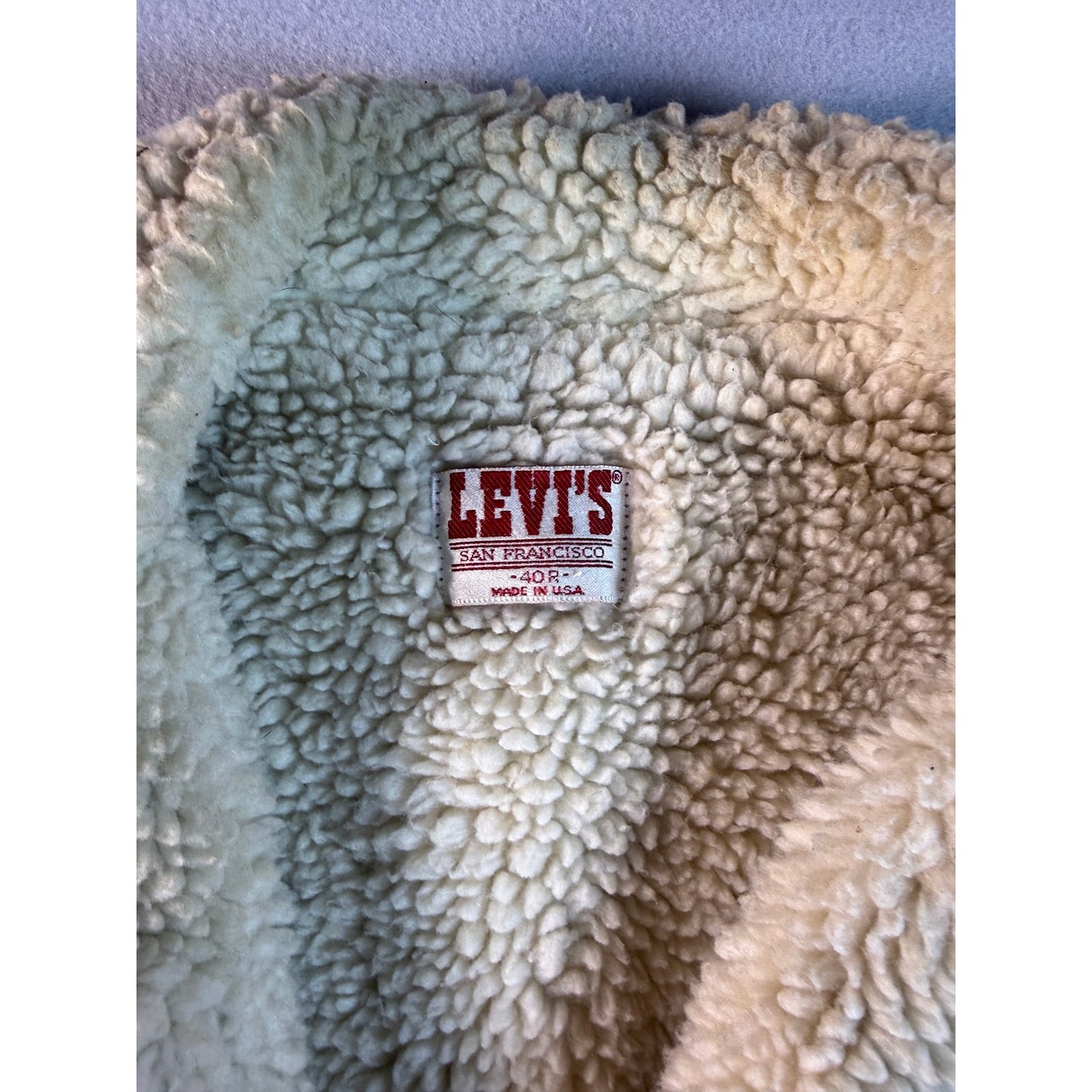 Vintage Levi's Sherpa Lined Denim Trucker Jacket - 40R