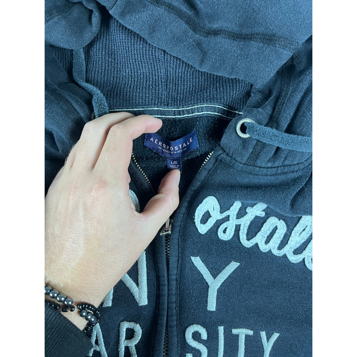 Y2K Aeropostale Spellout Hoodie Womens - L