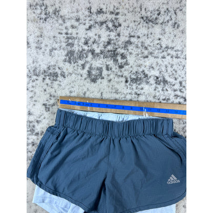 Blue Adidas Lined Running Shorts Womans - S