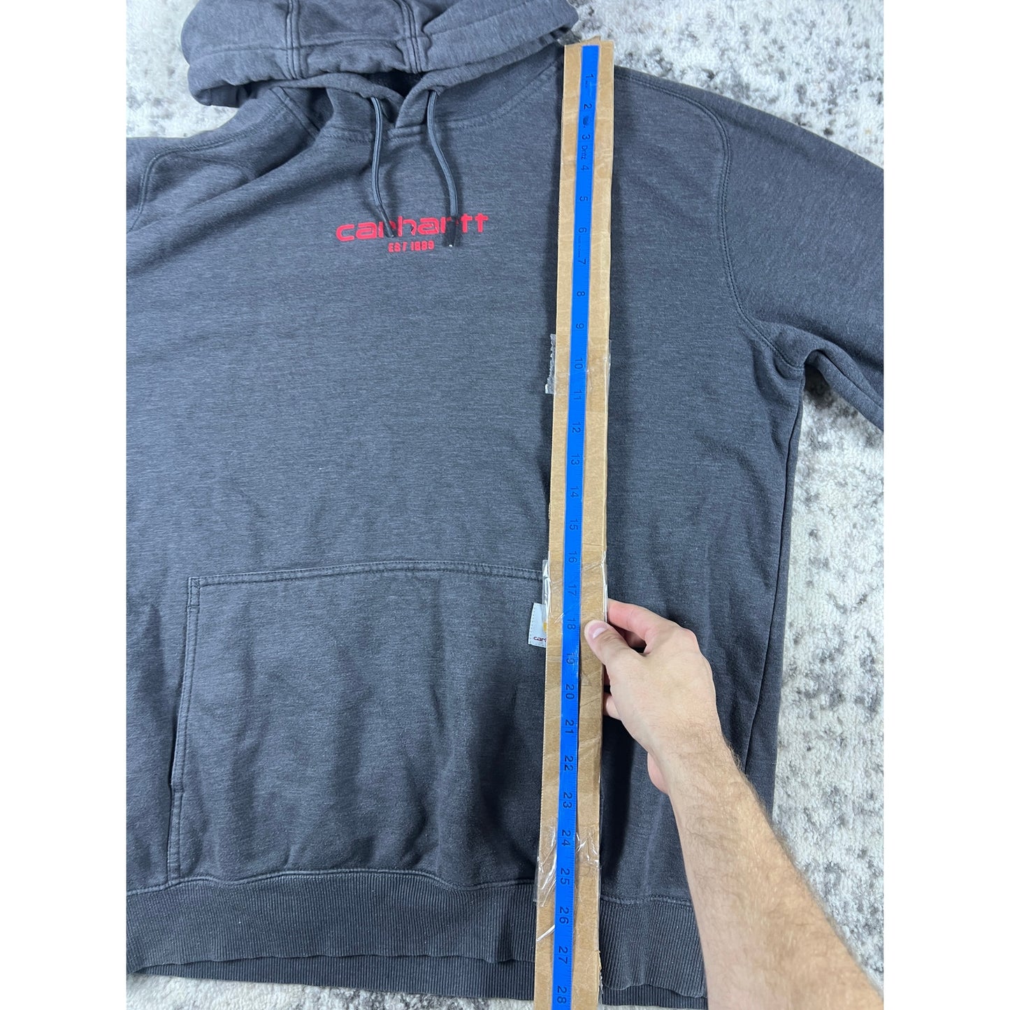 Vintage Grey Carhartt Spellout Hoodie - LT