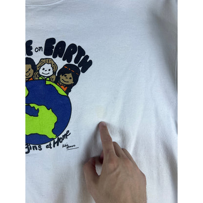 Vintage Peace on Earth Begins at Home Sweatshirt - 2XL
