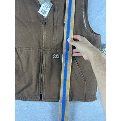 Gravel Gear Sherpa Lined Duck Canvas Workwear Vest - L