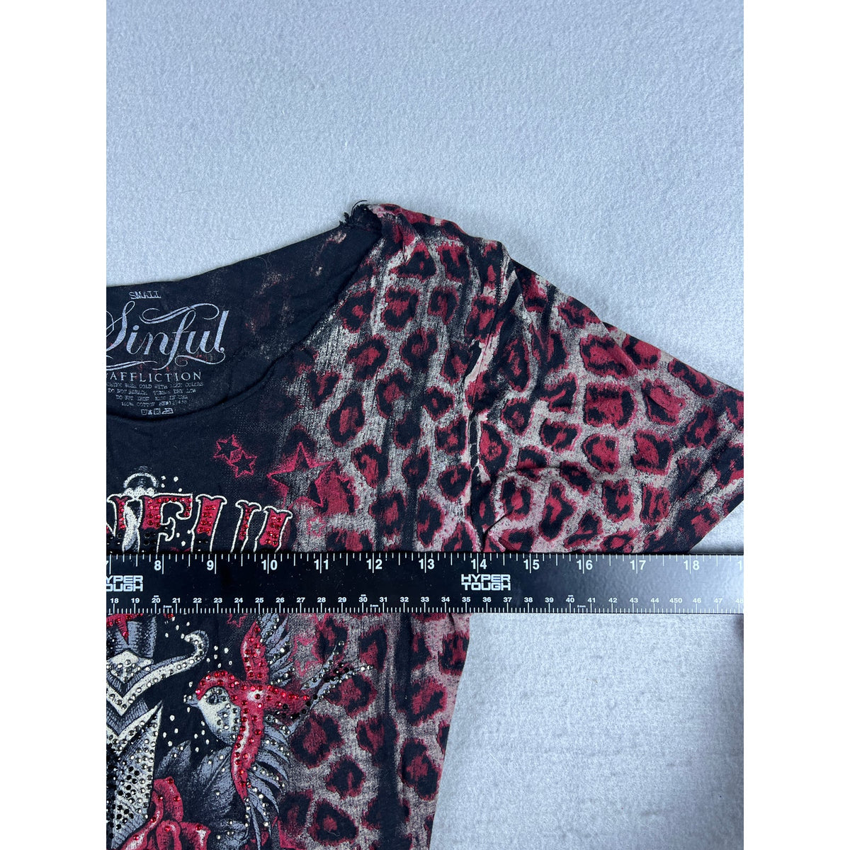 Sinful by Affliction Leopard Print T-Shirt Womens - S