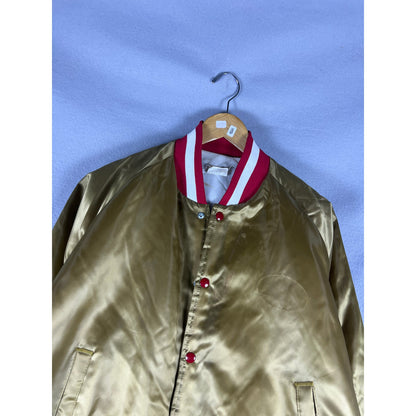 Vintage Chalk Line Satin Bomber Jacket - XL