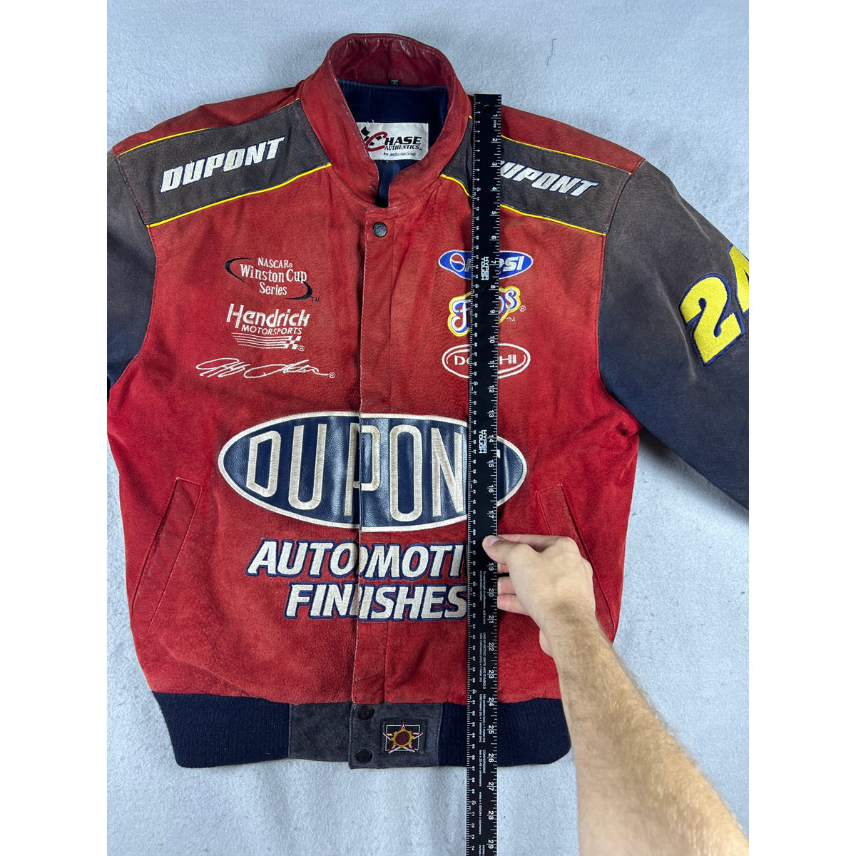 Vintage Chase Authentics NASCAR Jeff Gordon DuPont Suede Racing Jacket - S