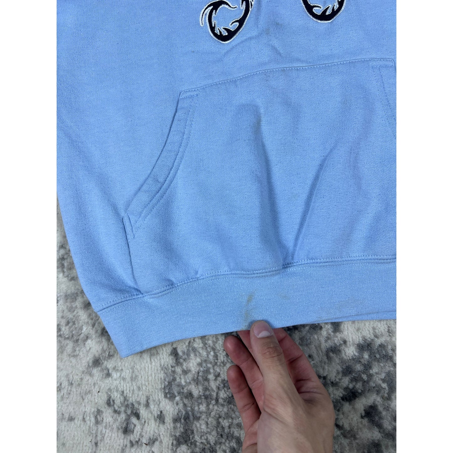 VTG Silver Point Blue Dragon Hoodie - XS