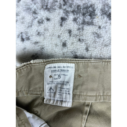 Vintage Canvas Tan American Eagle Baggy Pants - 30