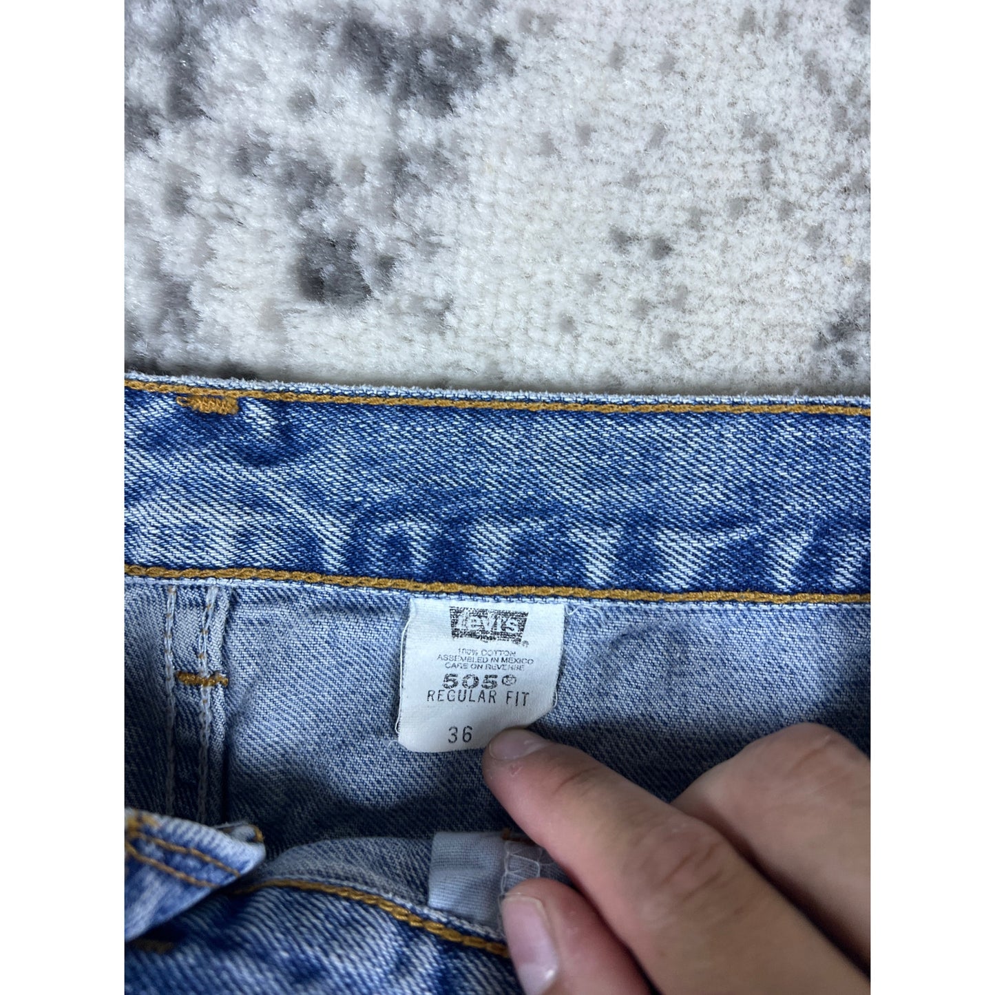 VTG Levi 505 Light Wash Denim Jean Shorts Sz 36 Made in USA 90s