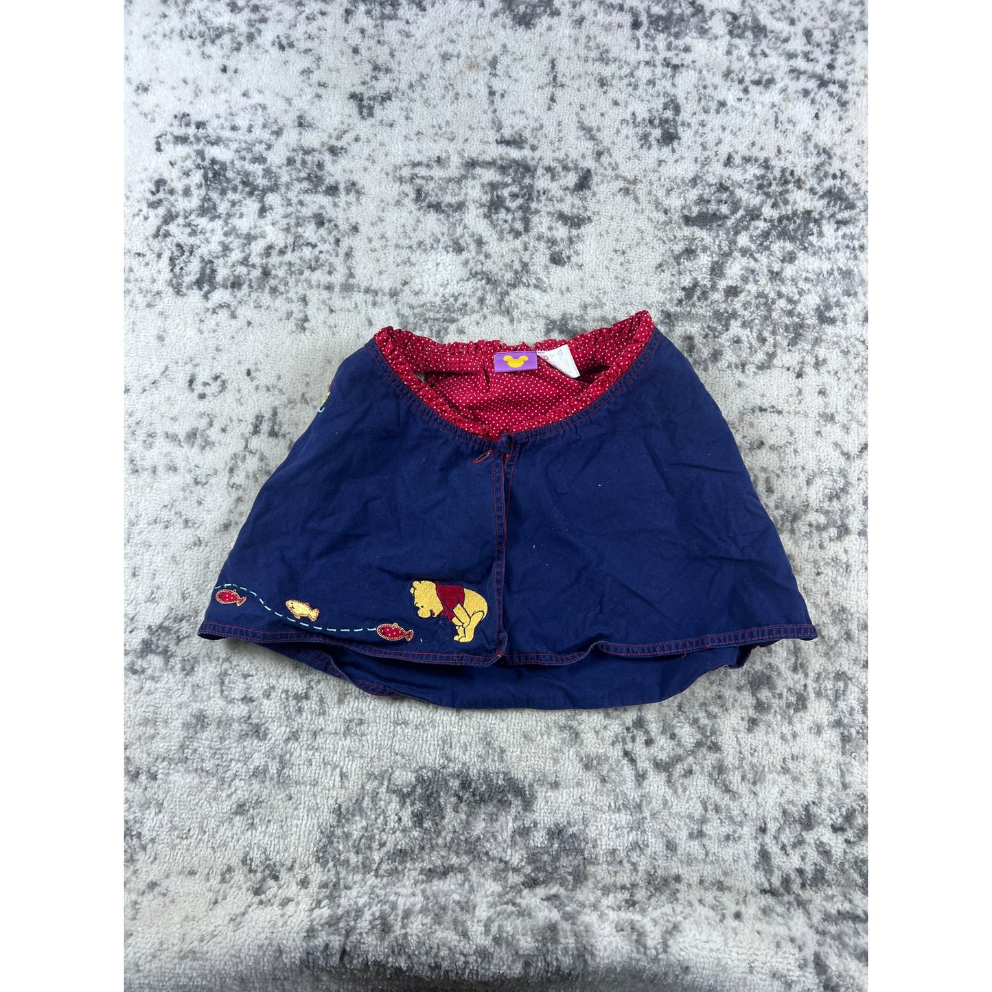 Vintage Disney Winnie The Pooh Skirt Girls 6-9 Months Blue Ruffle Capelet Wrap