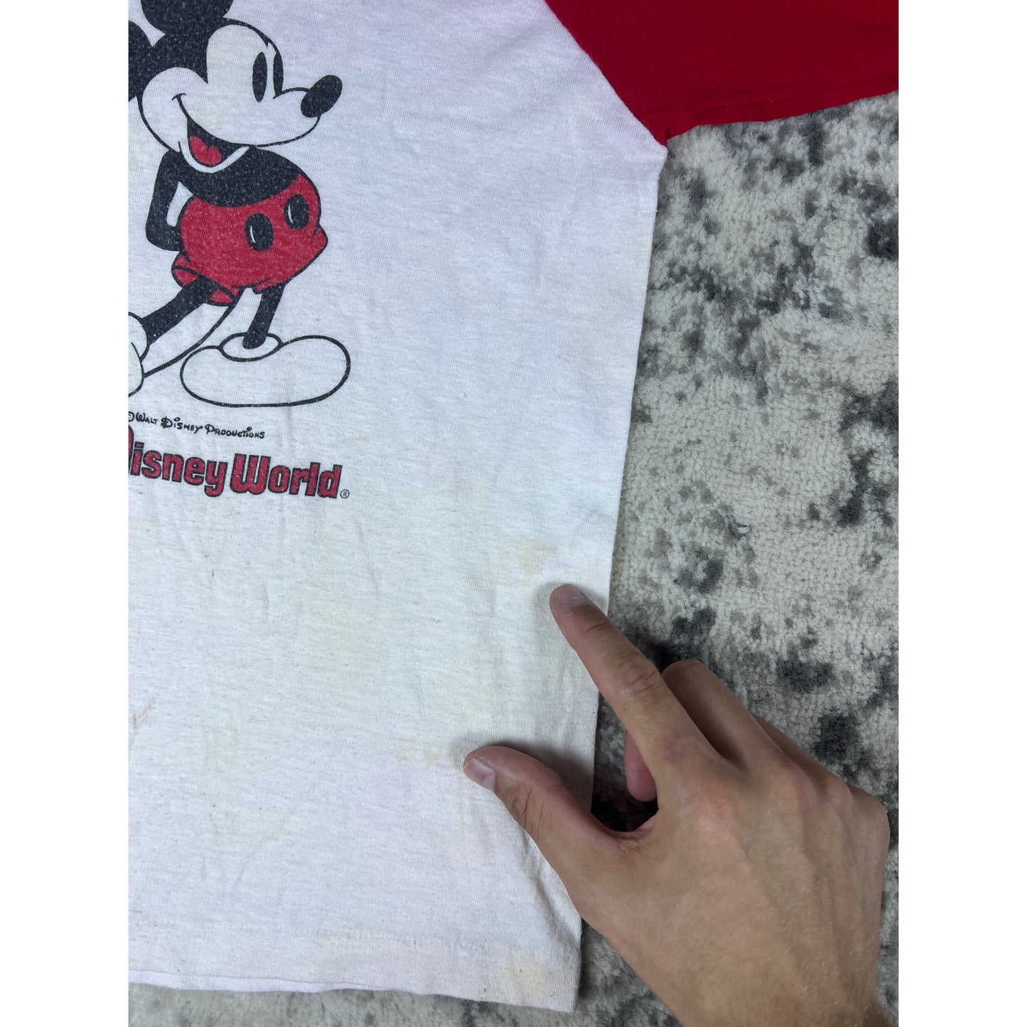 Vintage 80s Mickey Mouse Baseball Cut T Shirt - 10/12Y