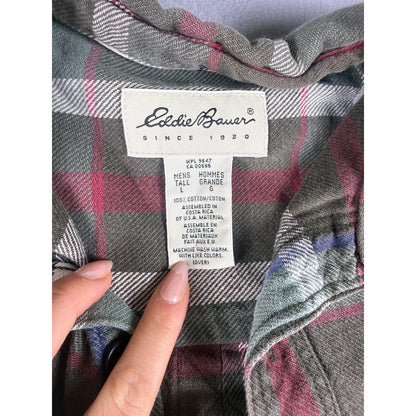 Eddie Bauer Flannel Plaid Shirt - LT