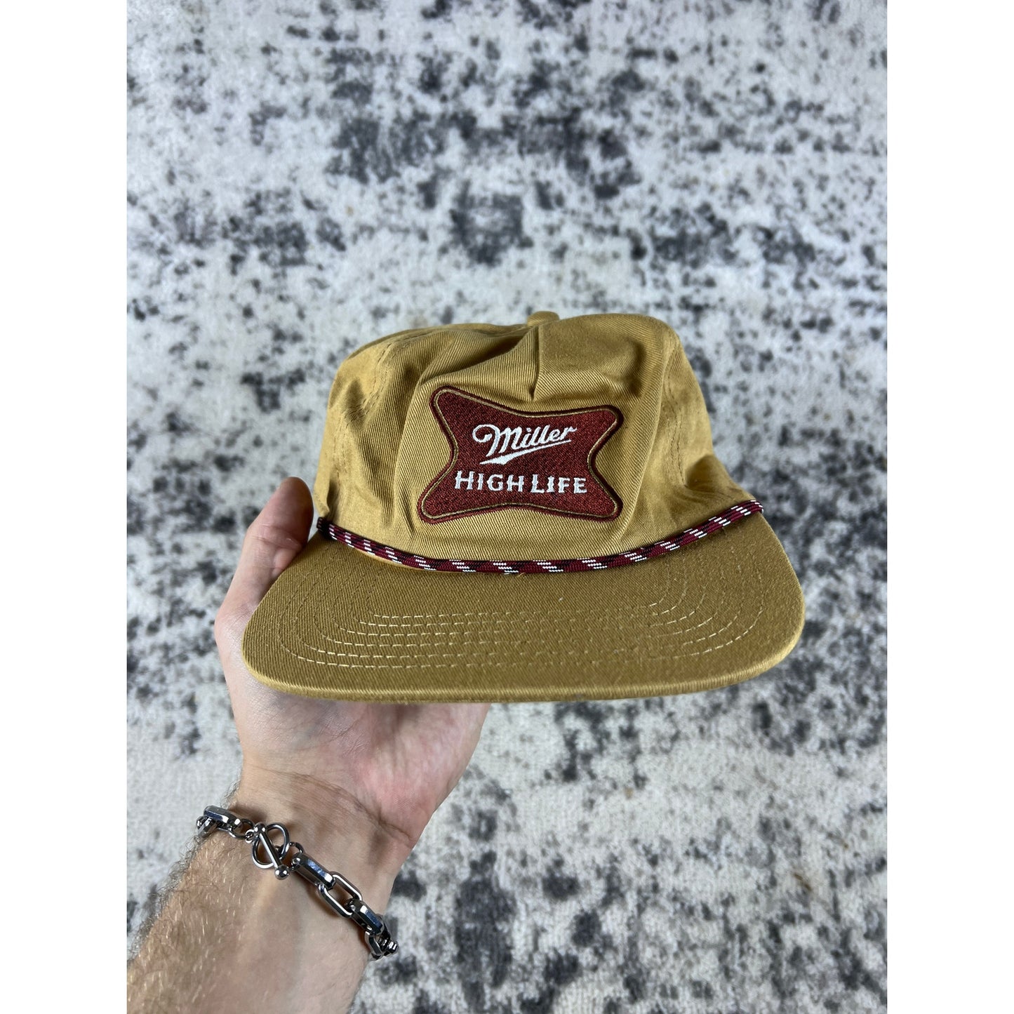 Vintage Tan Miller High Life Rope Hat