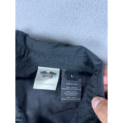 Harley-Davidson Biker Grunge Shirt Womens - L