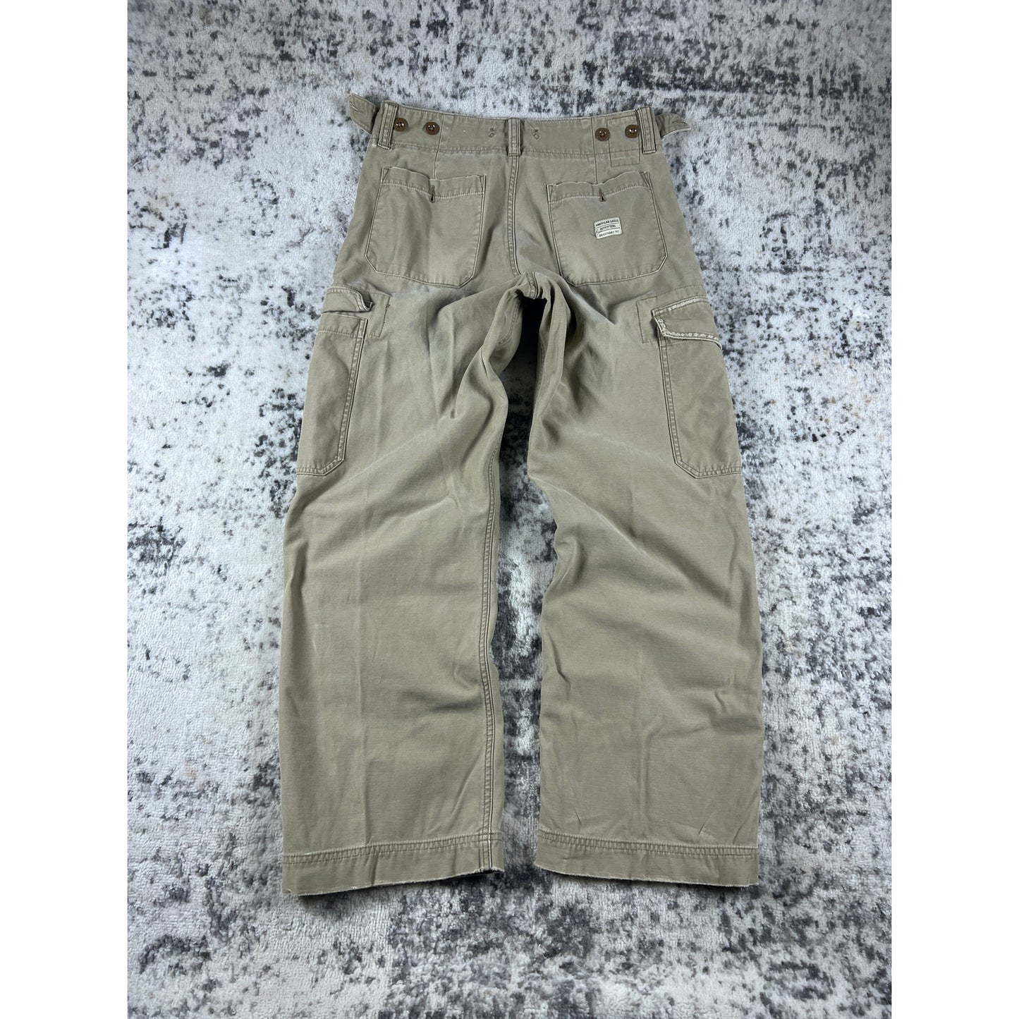 Vintage Canvas Tan American Eagle Baggy Pants - 30