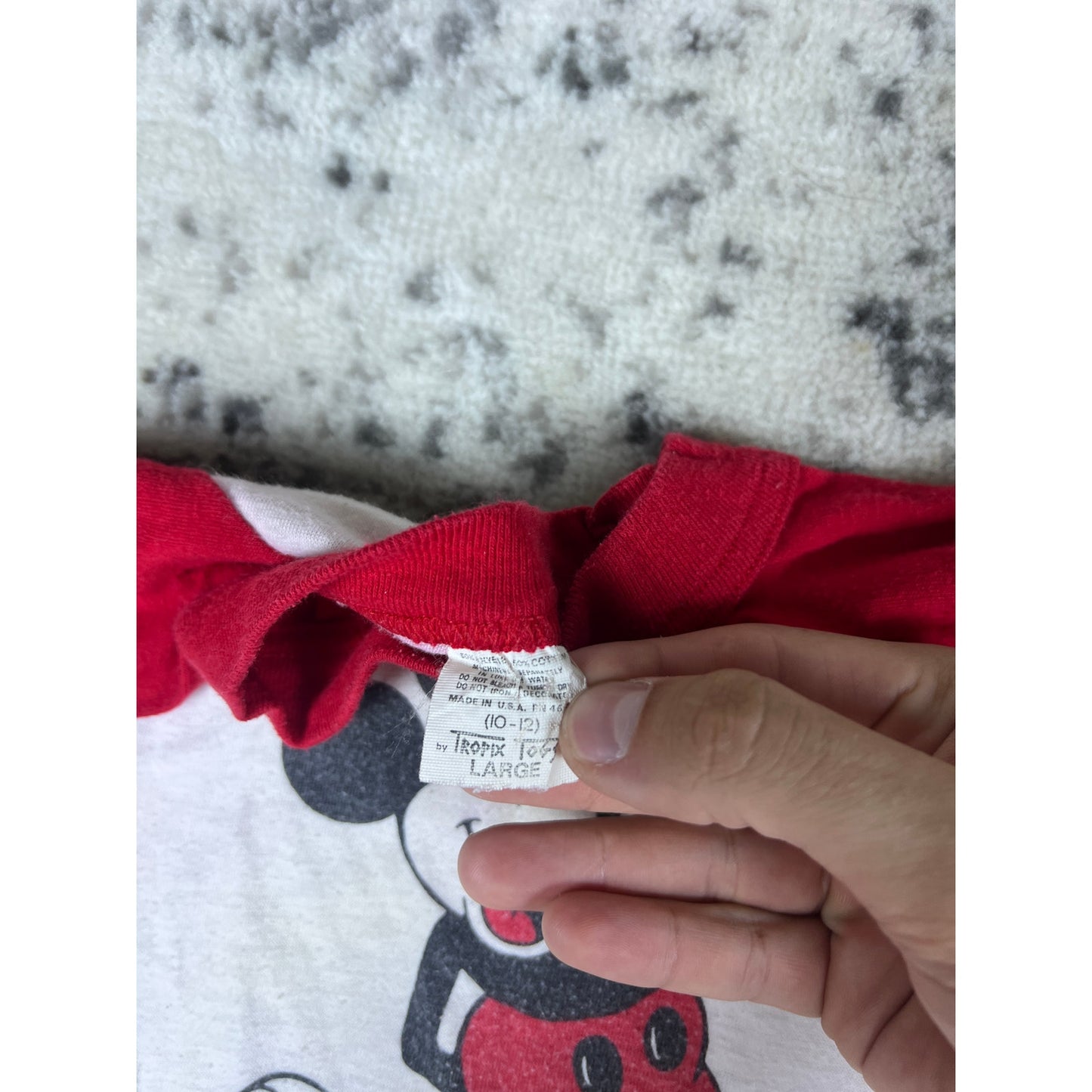 Vintage 80s Mickey Mouse Baseball Cut T Shirt - 10/12Y