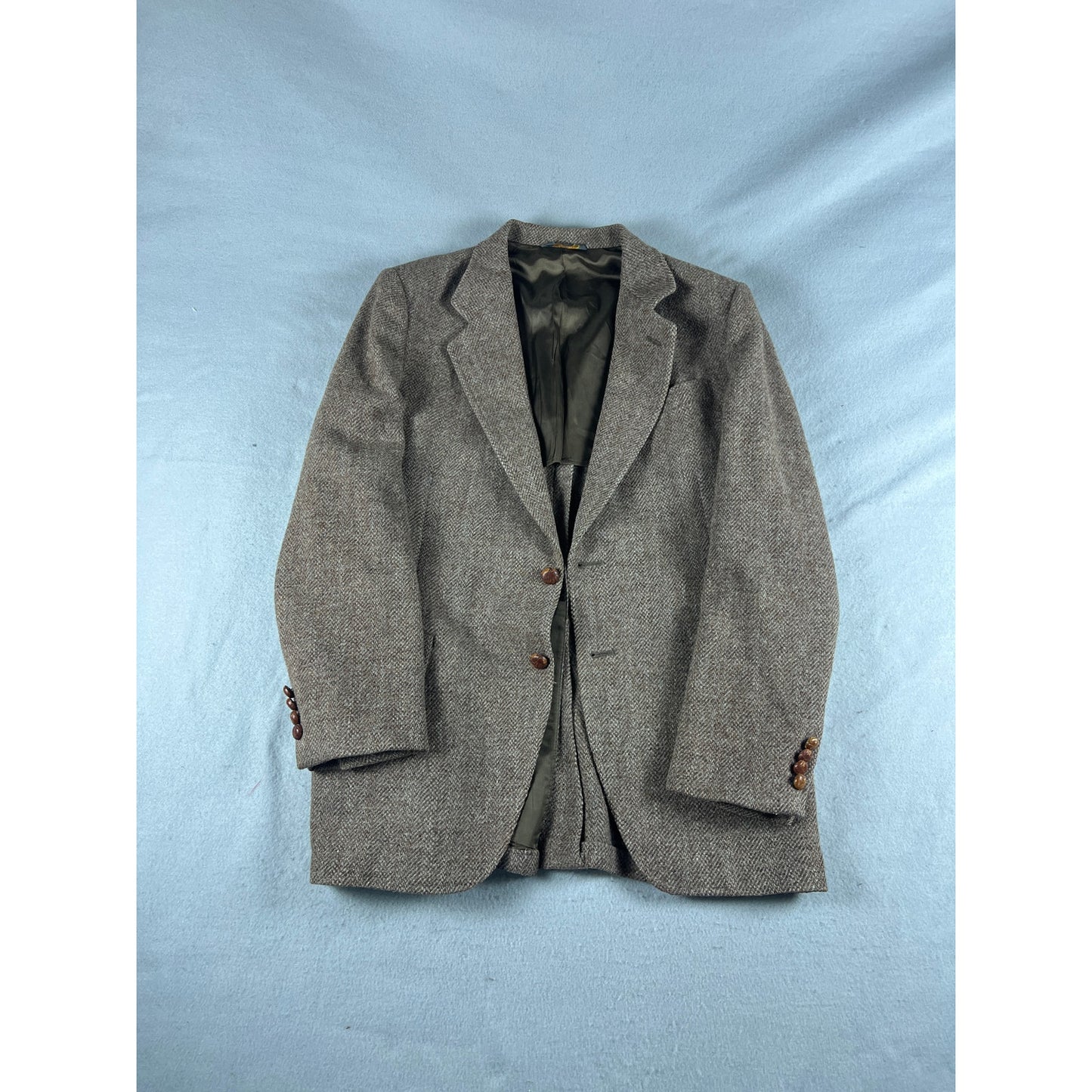 Vintage Harris Tweed Scottish Wool Herringbone Blazer - 38