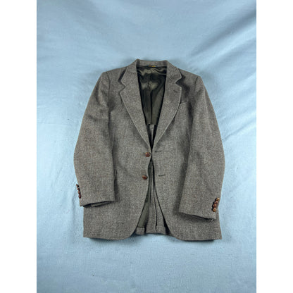 Vintage Harris Tweed Scottish Wool Herringbone Blazer - 38