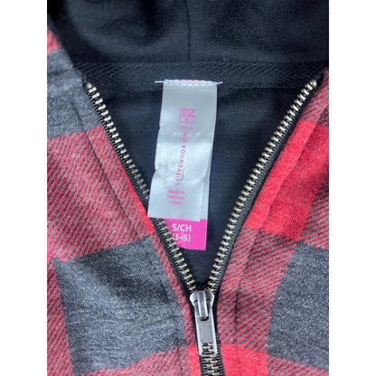 No Boundaries Buffalo Plaid Hoodie Jacket Youth - S