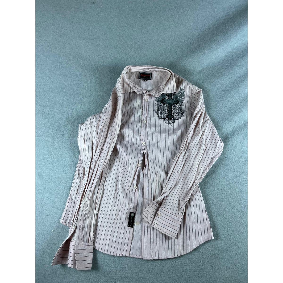 Patroncito Cross Crown Rhinestone Shirt - M