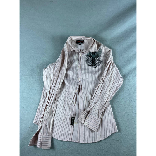 Patroncito Cross Crown Rhinestone Shirt - M
