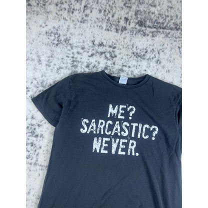 Vintage Black Sarcasm Funny T-Shirt - M