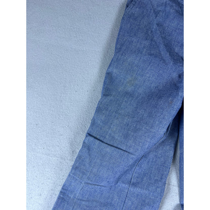 Vintage 70s Bell Bottom Chambray Flare Pants Womens - 24x32