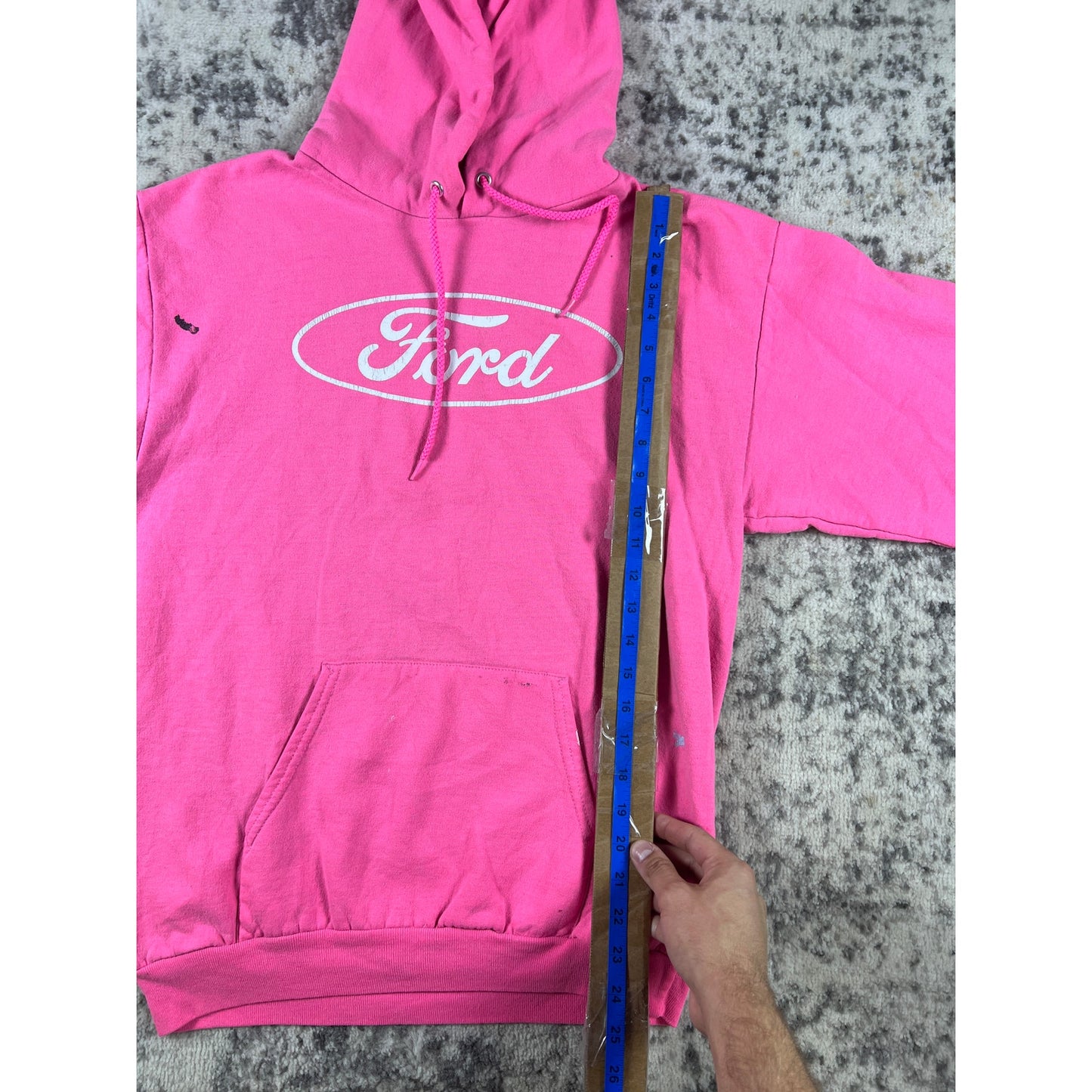 Vintage Ford Spellout Hoodie - M