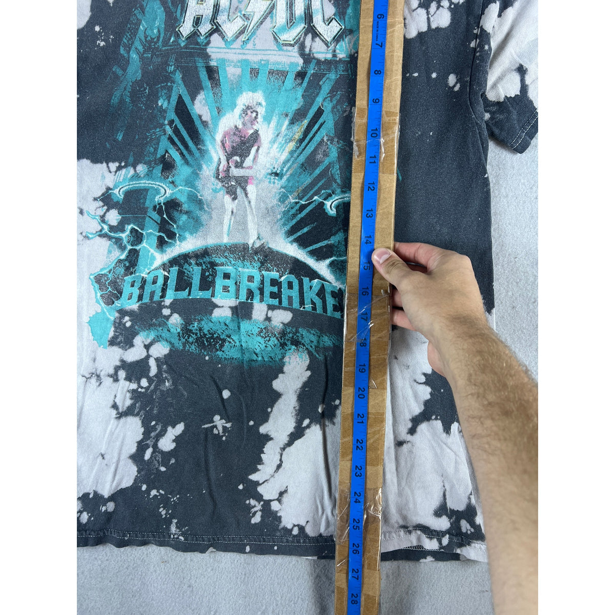 AC/DC Ballbreaker Tie Dye Bleach Wash T-Shirt - M